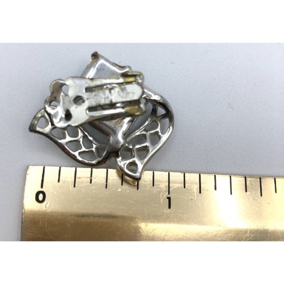 Vintage CORO Necklace Blue Square Lucite Moonglow Necklace and Clip Earrings - Picture 7 of 8